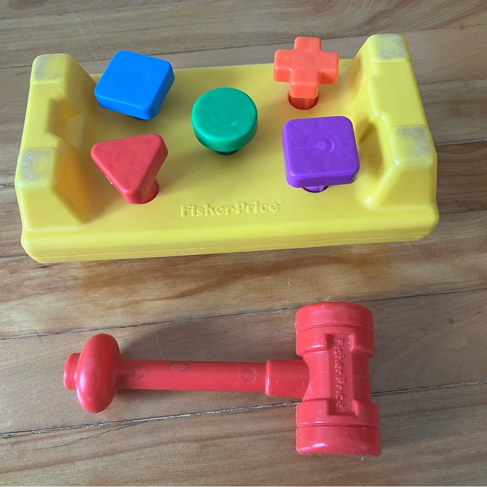 vintage 1986 Fisher-Price Tap 'n Turn Bench